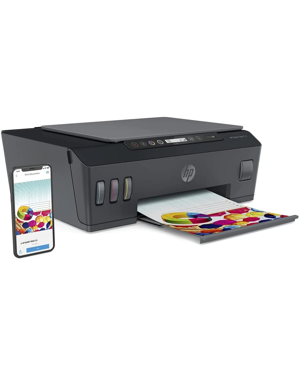 HP Smart Tank 515 : imprimante tout-en-un à réservoir d'encre, Wi-Fi, impression, copie, numérisation, idéale pour les besoins bureautiques domestiques et professionnels.